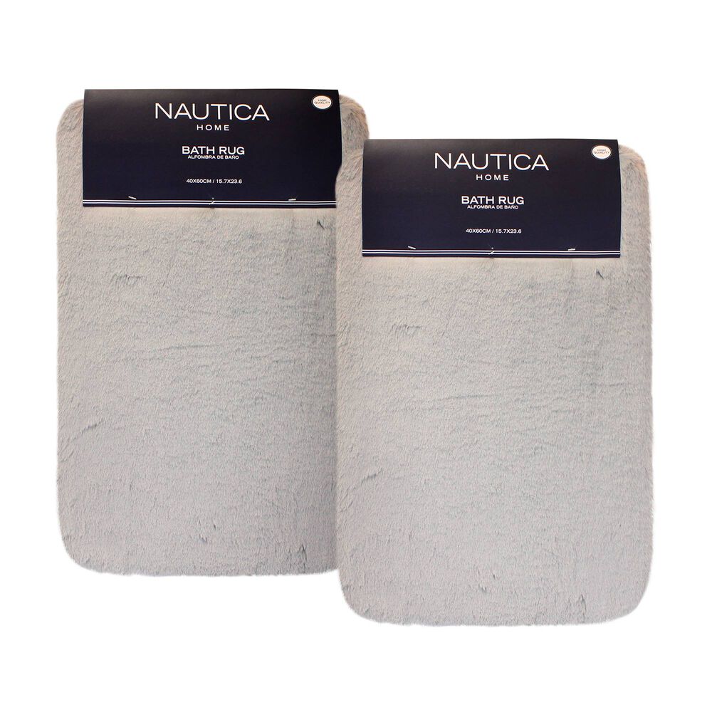 Pack 2 Alfombras De Ba&ntilde;o Nautica Home Ultra Suave 40x60cm Gris Claro image number 0.0