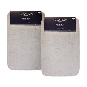 Pack 2 Alfombras De Ba&ntilde;o Nautica Home Ultra Suave 40x60cm Gris Claro