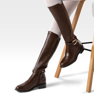 Bota Larga Mujer Casual Eco Cuero Moda Clasico Weide Zs70