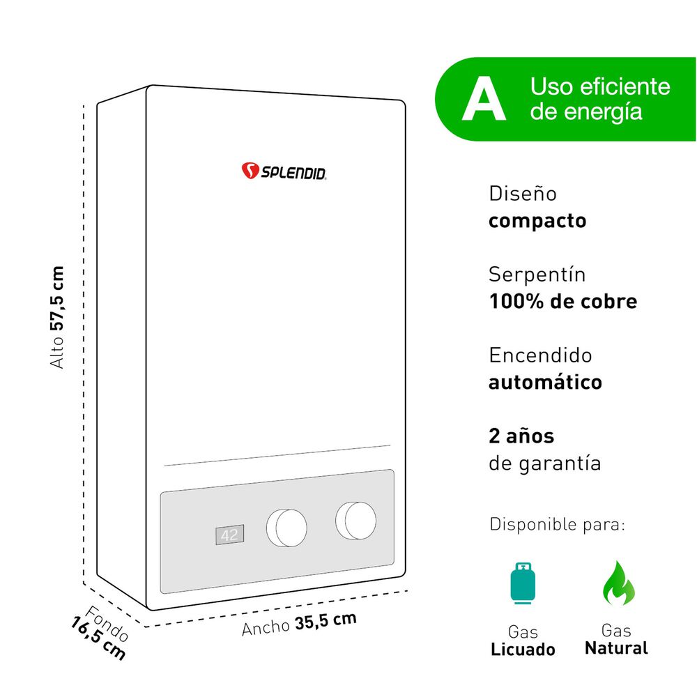 Calefon 10 Litros Master Tiro Forzado Gas Natural image number 4.0