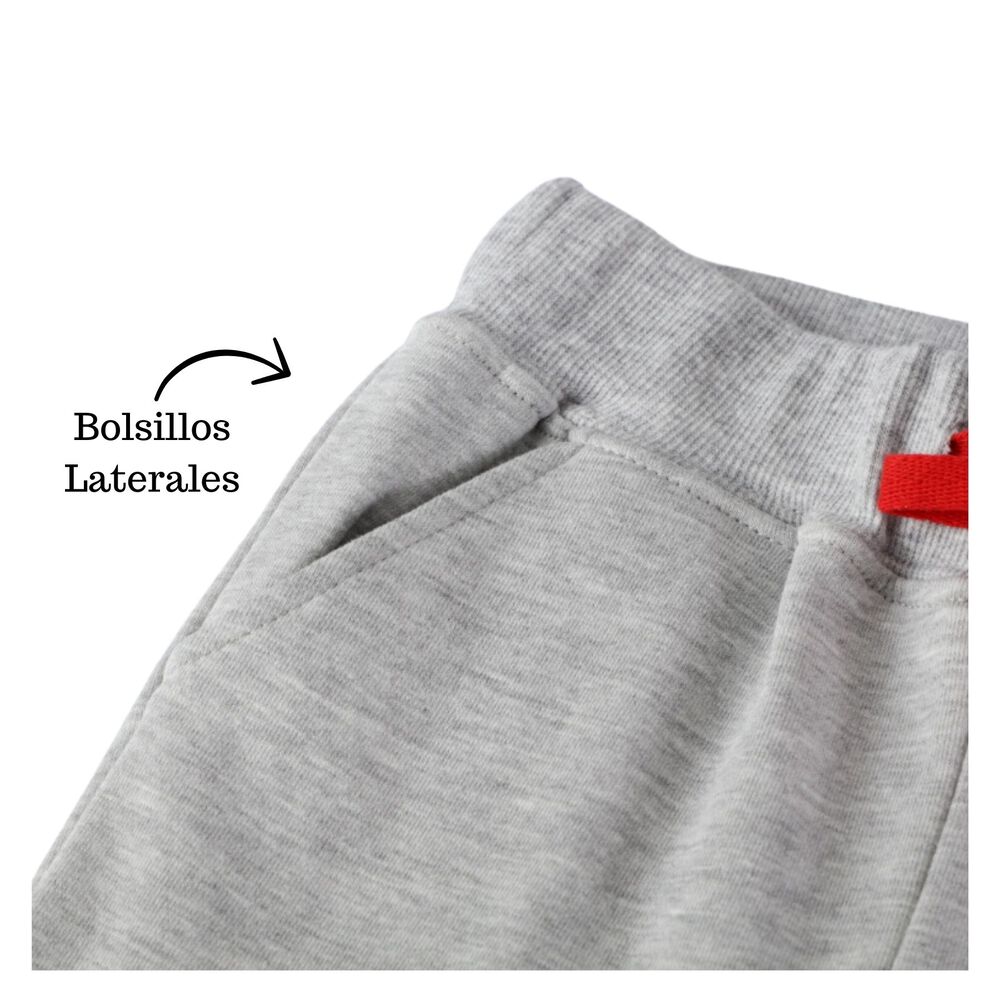 Pantal&oacute;n Buzo Ni&ntilde;o 100% Algod&oacute;n Jump Kids Gris Claro Tiburones image number 3.0