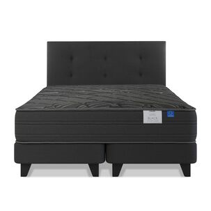 Cama Europea Flex Black / King / Base Dividida + Respaldo