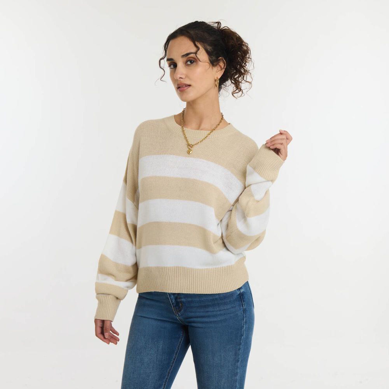 Sweater Rayas Marinero Manga Larga Cuello Reodndo Mujer Freedom image number 0.0