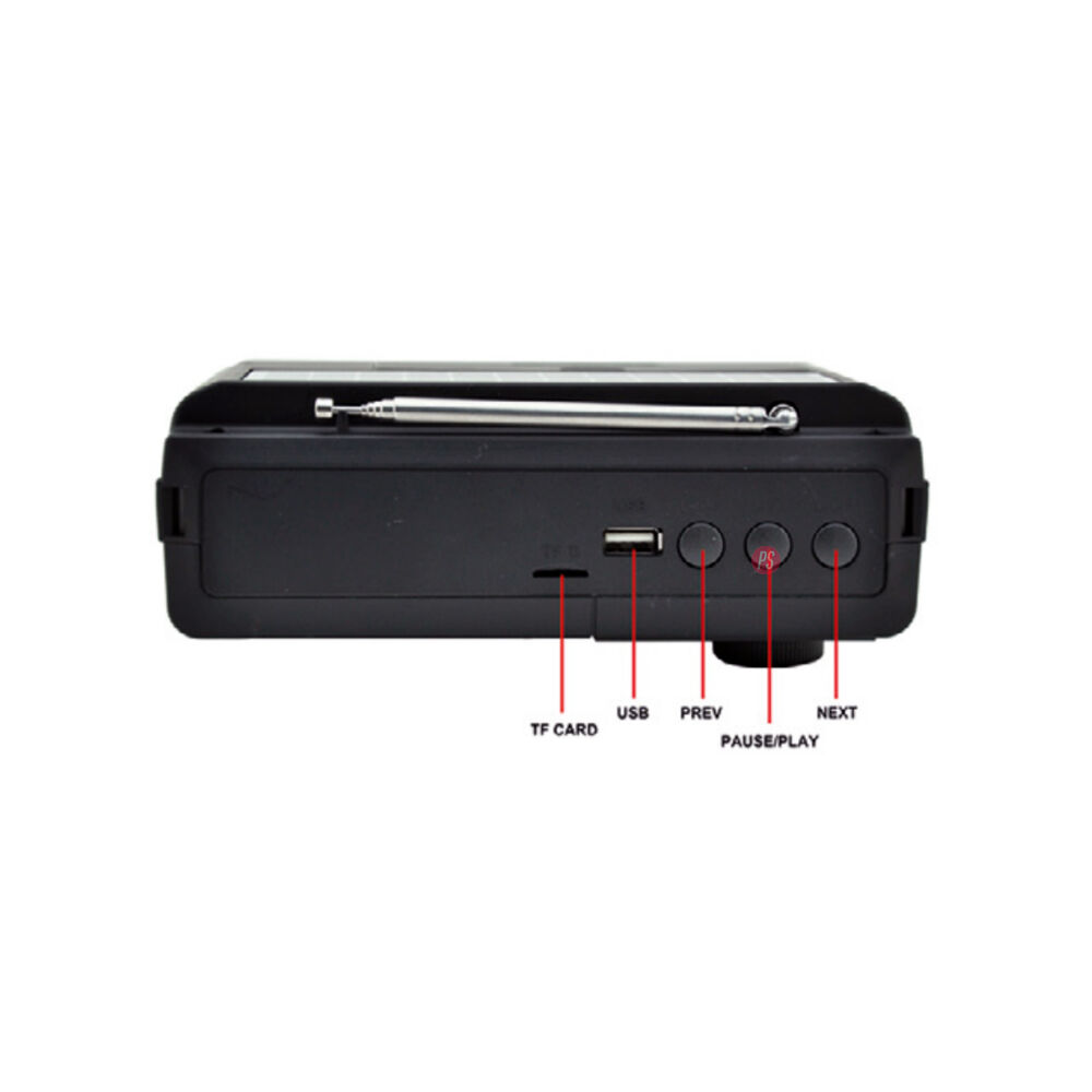 Radio Port&aacute;til Am/fm/sw Con Panel Solar, Usb Y Luz Led - Ps image number 2.0