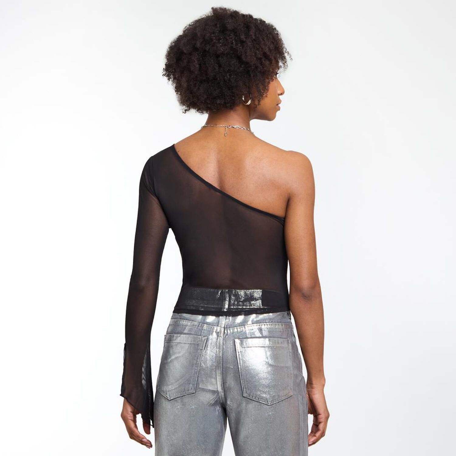 Polera Asimetrica Una Manga Larga Cuello Redondo Mujer Rolly Go image number 3.0