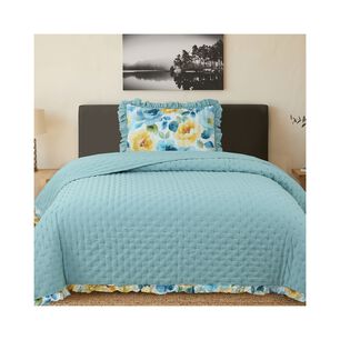 Quilt Andes Ruffles Aqua 1.5 Plazas