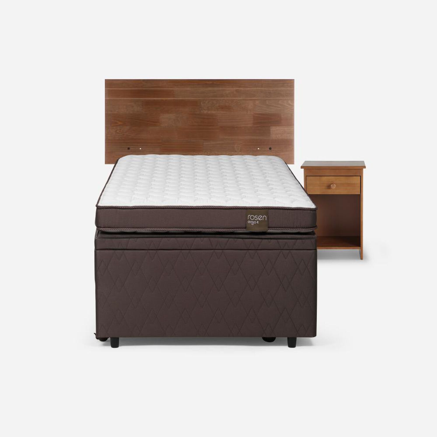 Bed Boxet Rosen Ergo T / 1.5 Plazas + Set de Maderas Tabor Tabor Caramelo image number 1.0