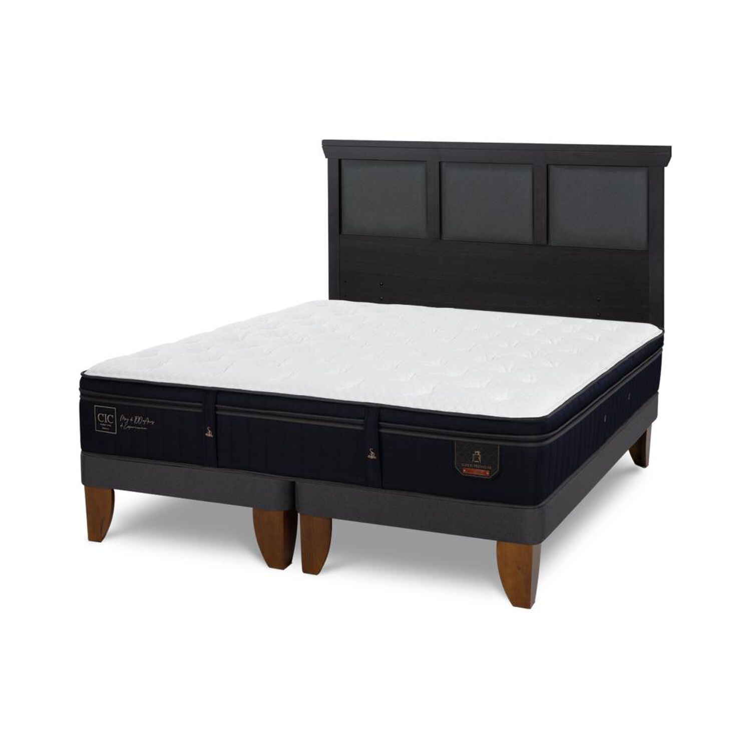 Cama Europea Cic Linea Premium / King / Base Dividida + Respaldo image number 4.0