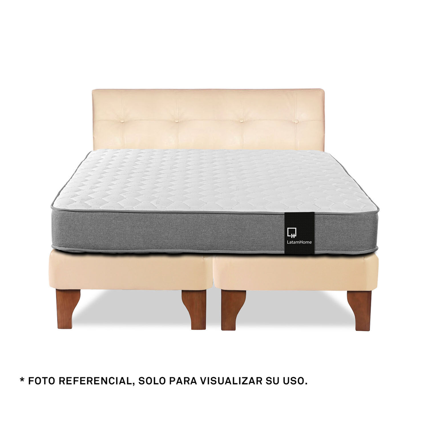 Respaldo Best Tela Pu Beige 2 Plazas image number 3.0
