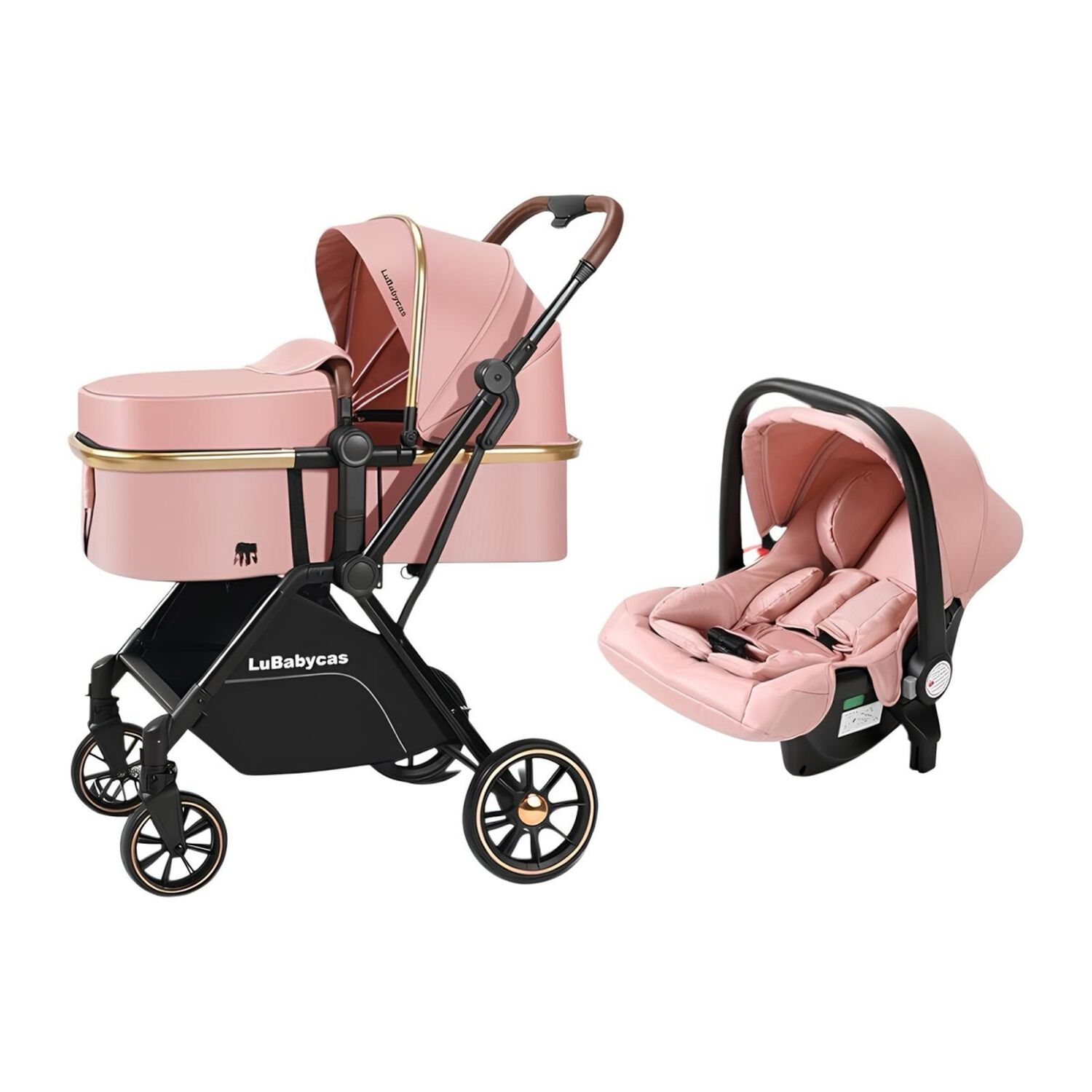 Coche Travel System Lubabycas 0-4 A&ntilde;os Aluminio Alvin Rosado image number 4.0