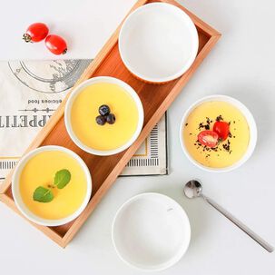 Set 3 Pocillos Ramekin Ceramica Blanco 8cm Cocina Horno