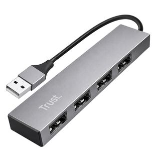 Hub Usb Trust Halyx 4 Puertos Usb 2.0 Flat Aluminium High Speed