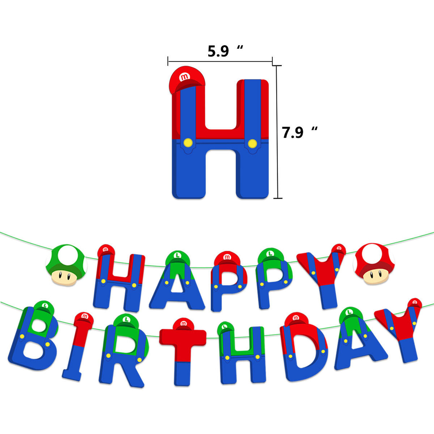 Pack Cumplea&ntilde;os Super Mario Bross Nintendo image number 7.0