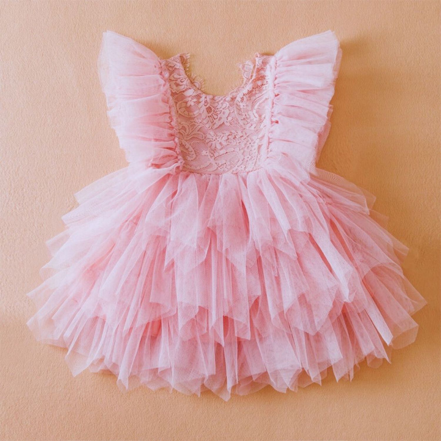Vestido De Fiesta De Encaje Y Tul Ni&ntilde;as 6 Meses A 4 A&ntilde;os Princess Pink image number 1.0