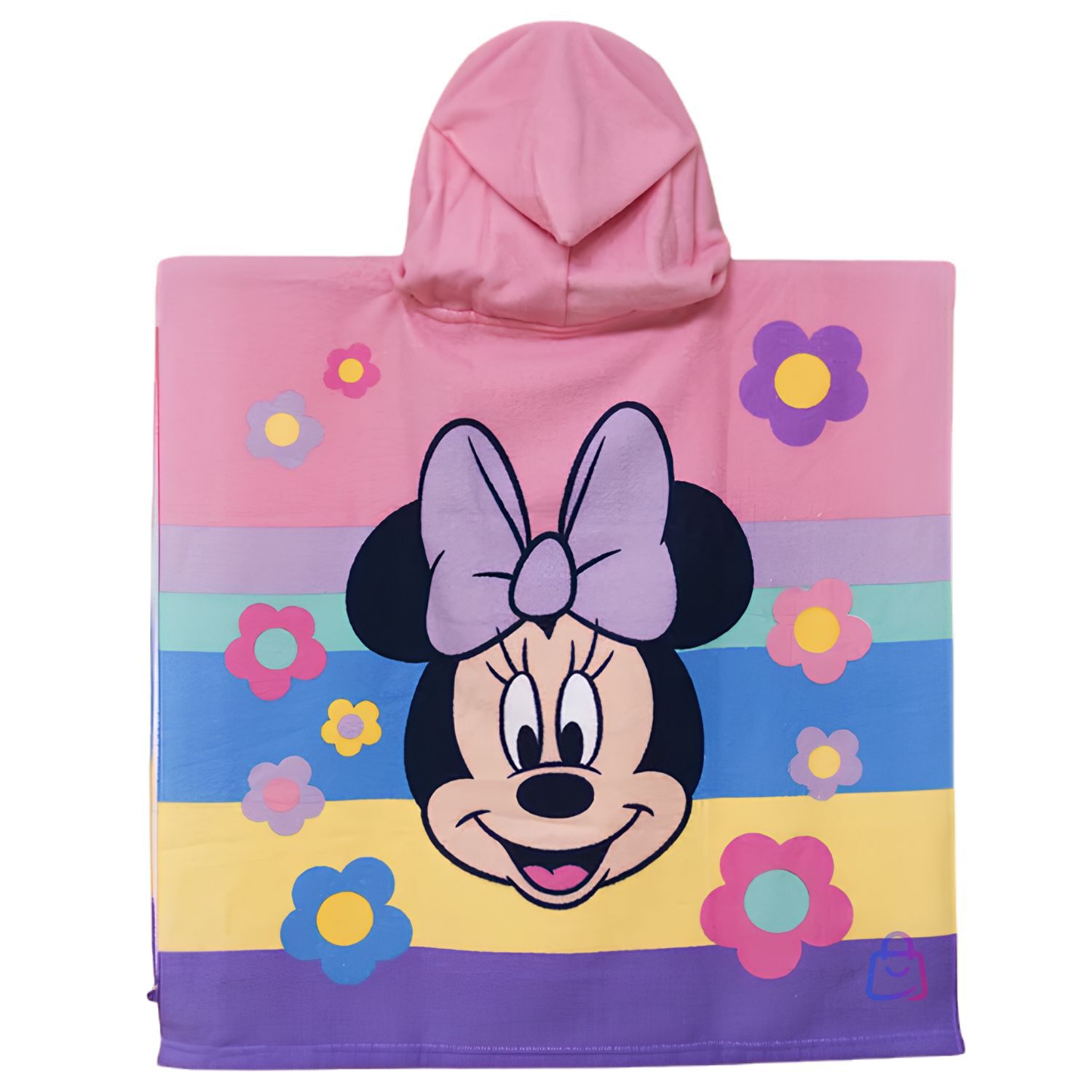 Toalla Playa Capucha Minnie Flores 60x60 Cm Microfibra - Ps image number 1.0