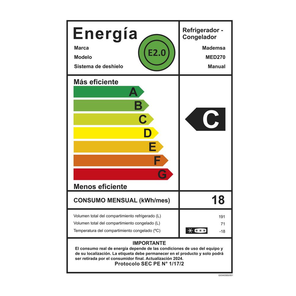 Refrigerador 262l Fr&iacute;o Directo Bottom Freezer Med270 Silver image number 8.0