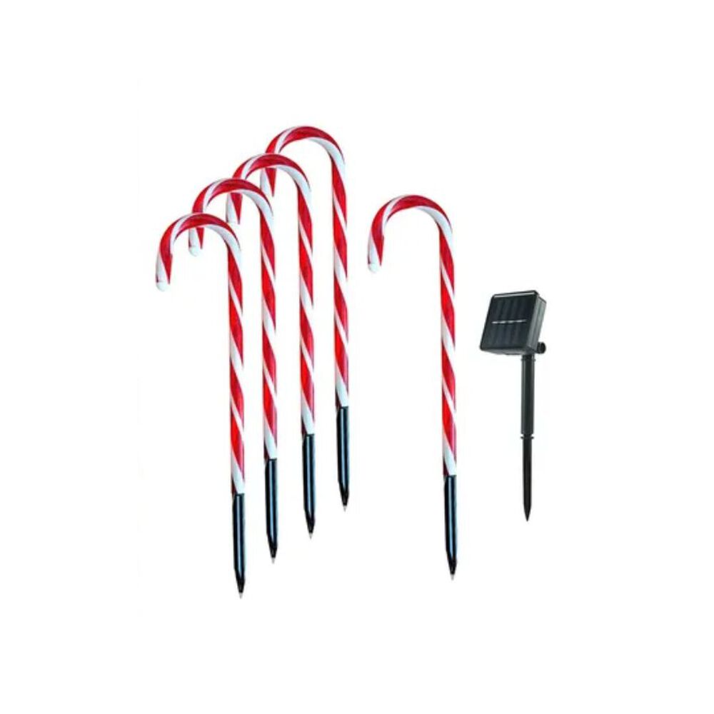 Pack 5 Bastones Solares De Navidad Para Jard&iacute;n image number 0.0