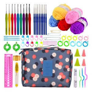 Set Con Estuche Crochet Silicona Accesorios Para Tejer