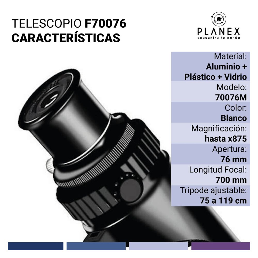 Telescopio Astronómico Newtoniano F70076 Planex + Soporte image number 4.0