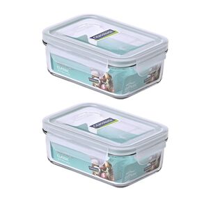 Pack 2 Contenedores Vidrio Hermetico Rect 695ml Glasslock
