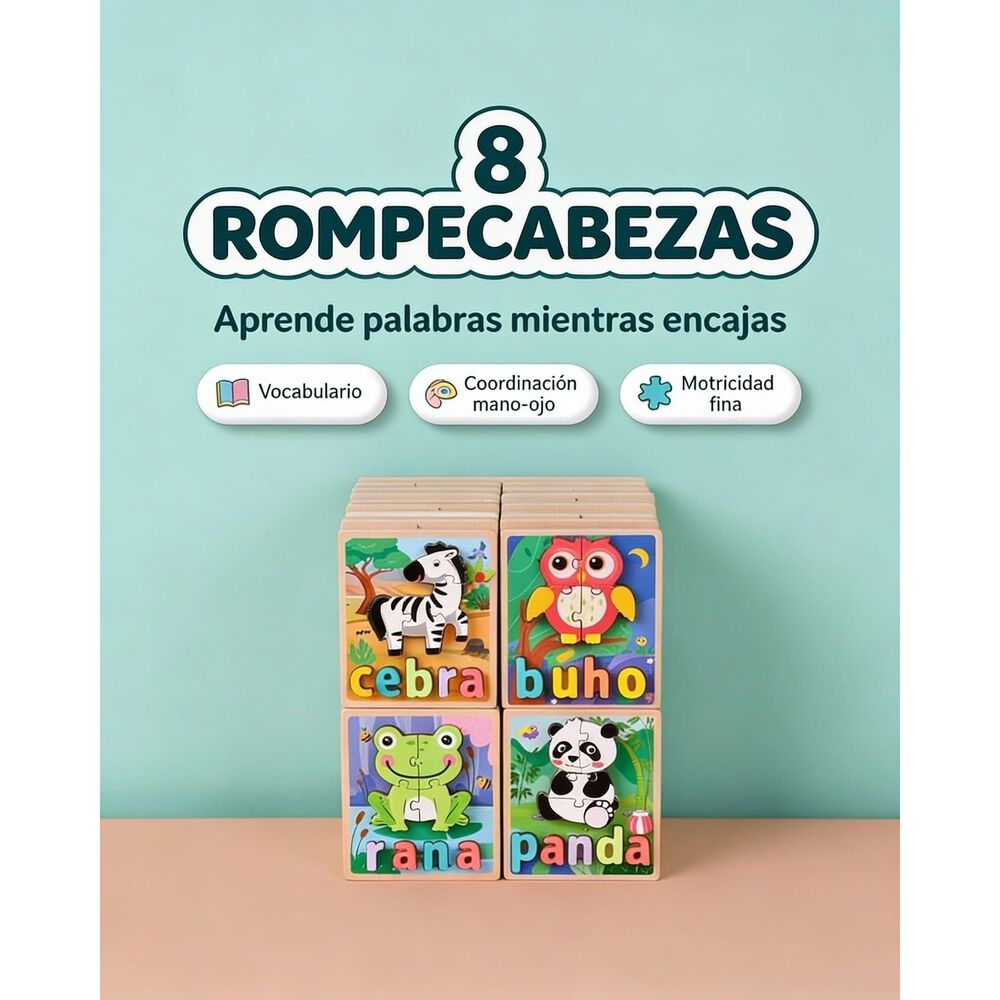 Pack 4 Rompecabezas 3d Animales Educativo image number 2.0