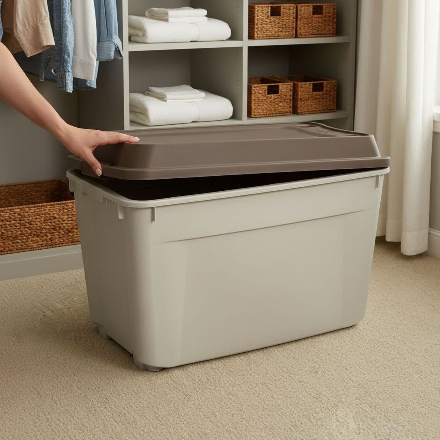 Caja Baul 210 Litros Reyplast Color Beige Tapa Cafe image number 6.0