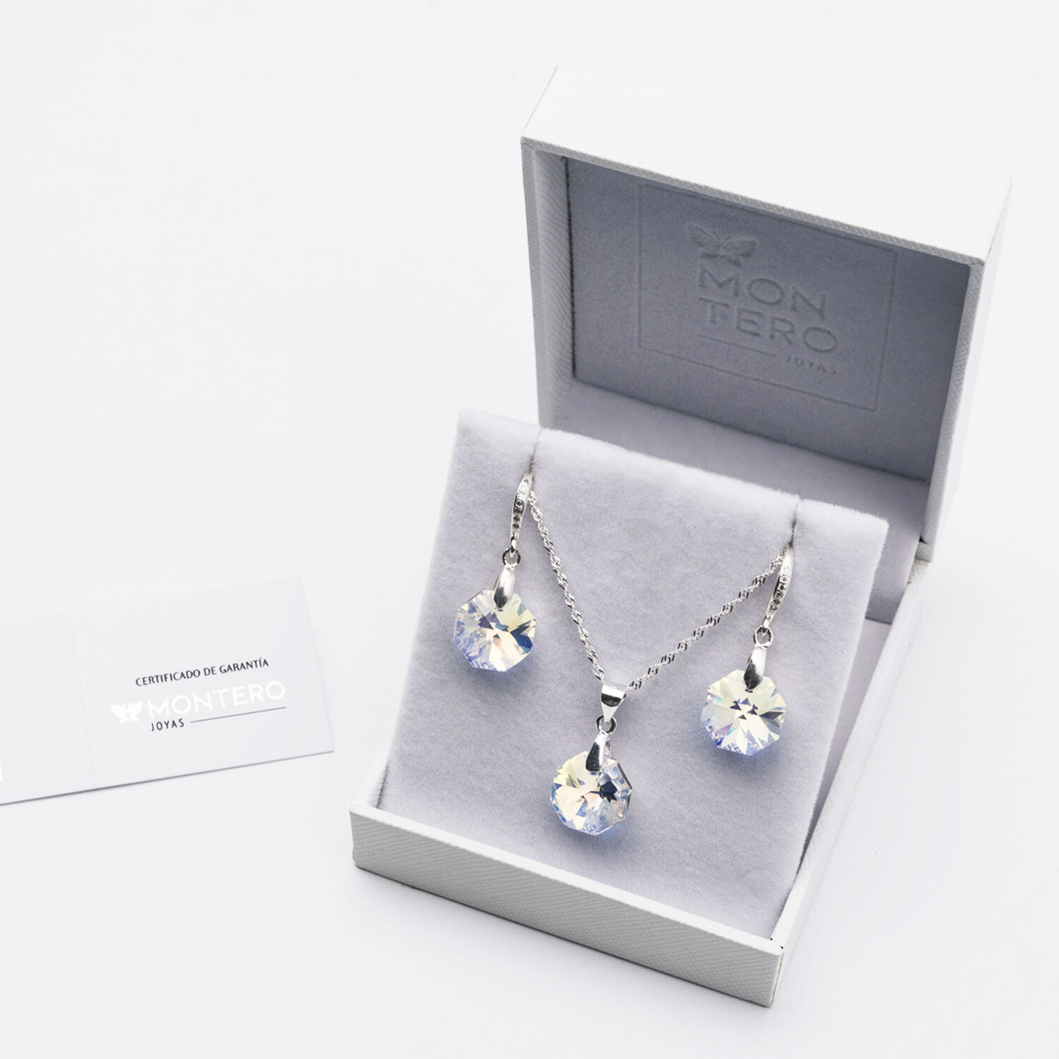 Conjunto Bruselas Plata 925 Y Cristal Genuino Boreal image number 2.0