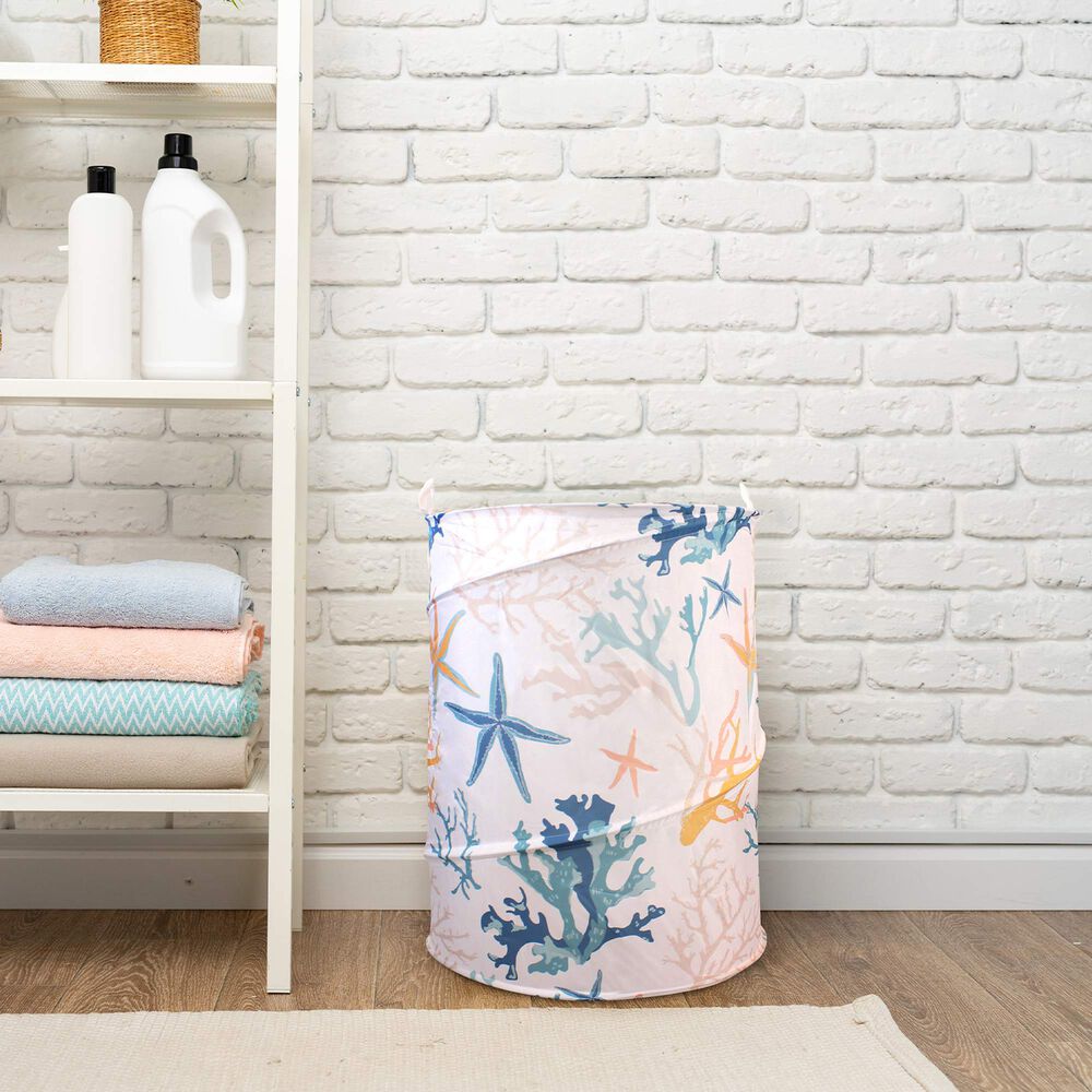Cesto Para Ropa Plegable Nautica Home 42x55cm Corales De Mar image number 0.0