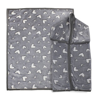 Saco Con Broche Ultra Soft Corazones 80x110cm Gris Bebesit