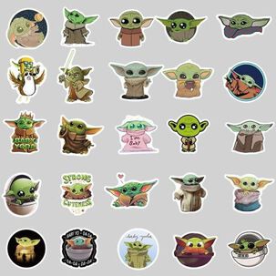 Pack 50 Sticker Baby Yoda Star Wars