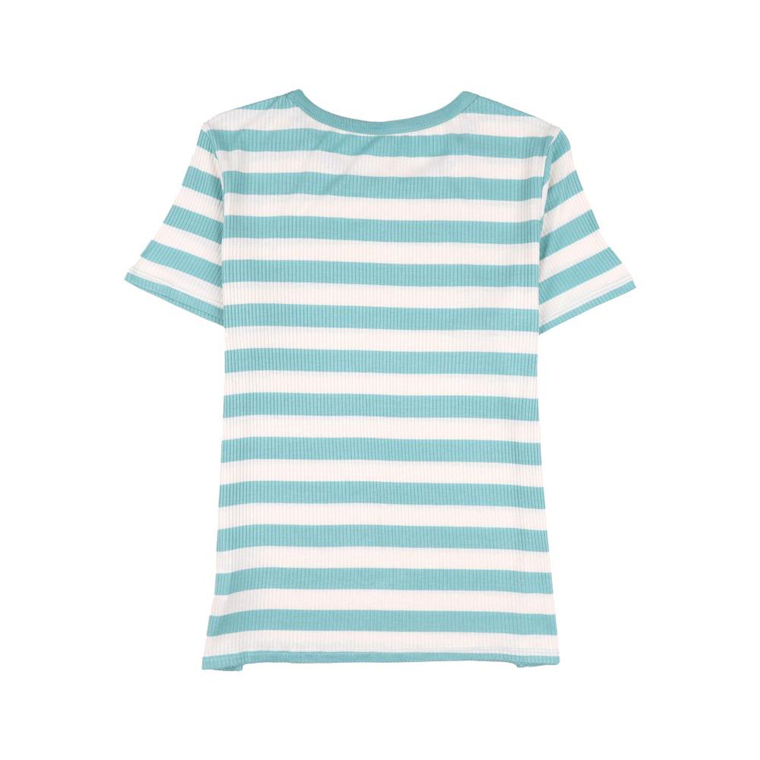 Polera Listada Rib Manga Corta Cuello Redondo Mujer Geeps image number 1.0