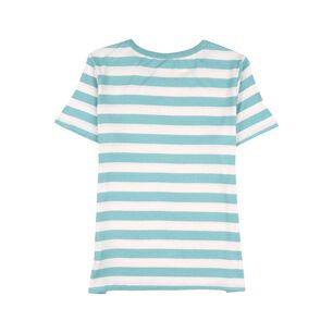 Polera Listada Rib Manga Corta Cuello Redondo Mujer Geeps