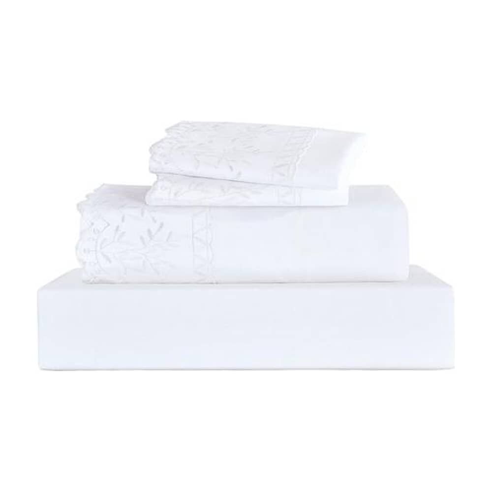 Sabana Andes Microfibra Broderie Blanco King image number 2.0