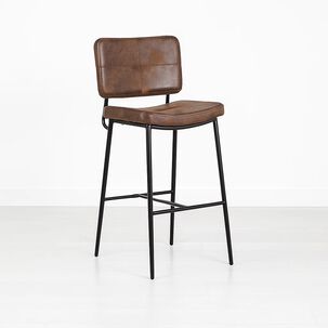 Taburete Alto Bronx Café Vintage Con Patas Metálicas Negras