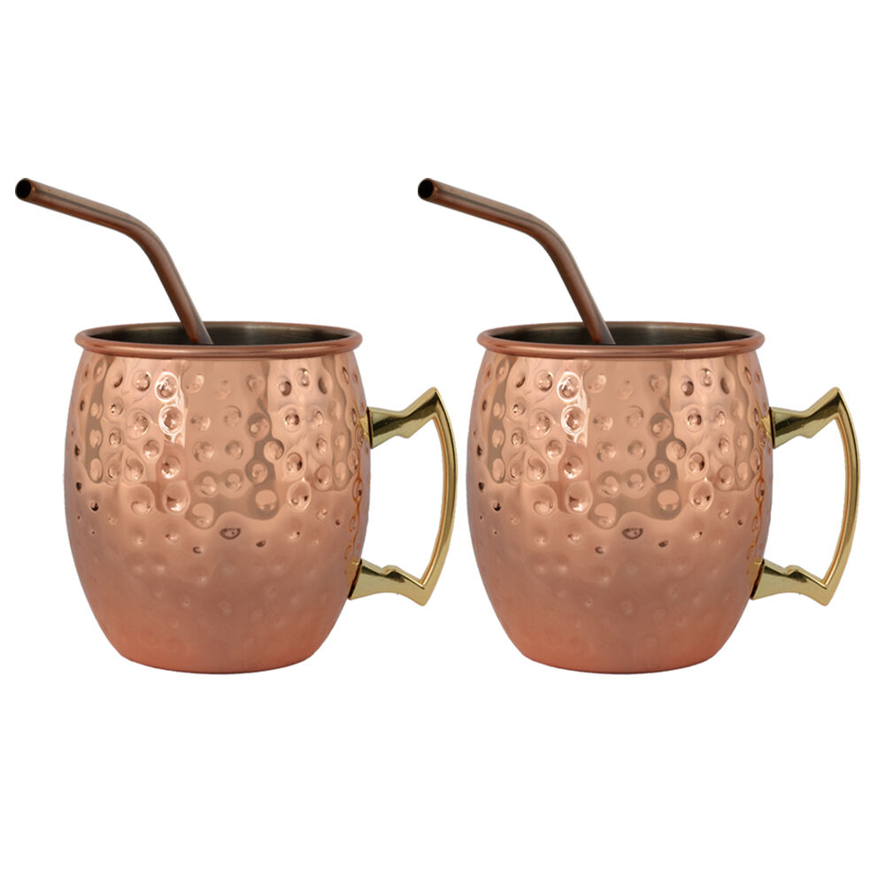 Set 2 Vasos Moscow Mule Mug Cobre + Bombillas Simplit image number 0.0