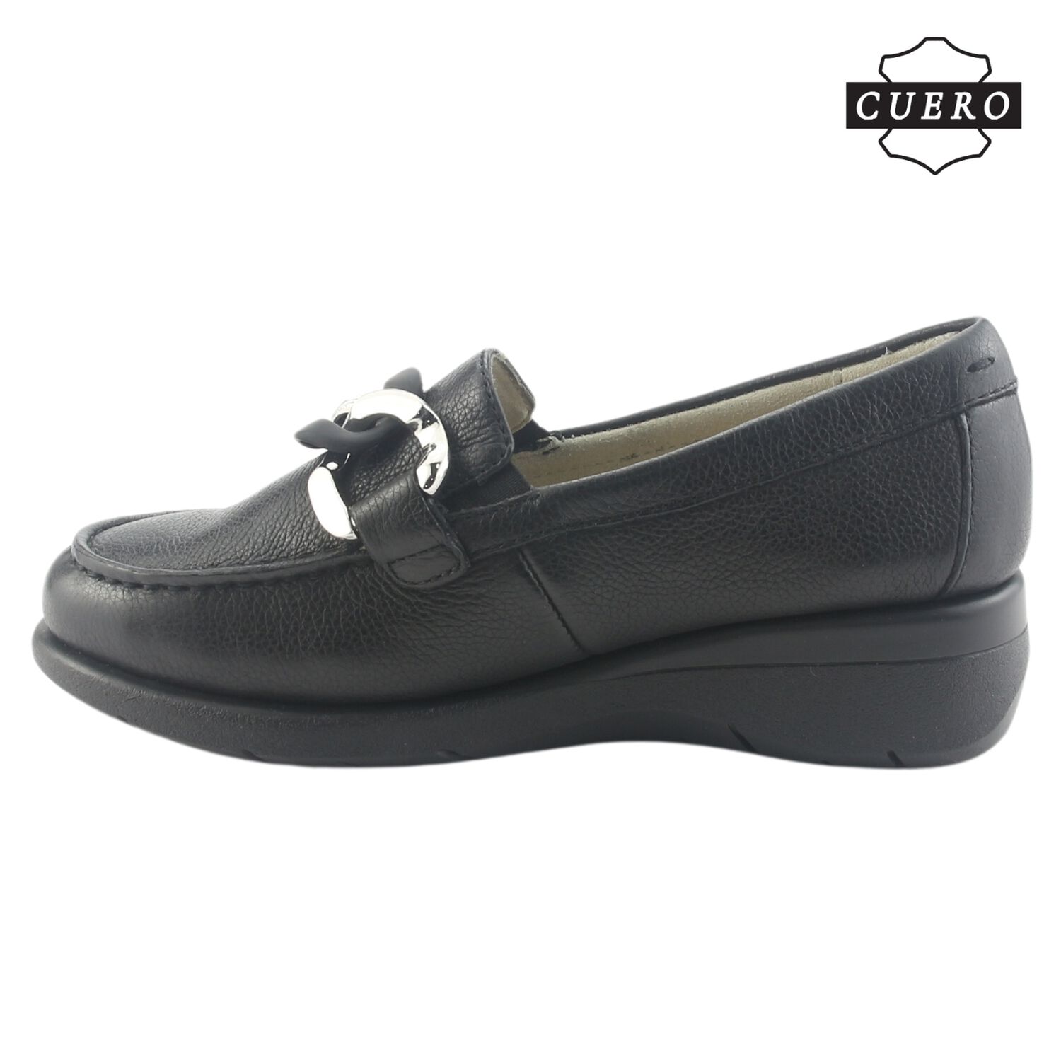 Mocasin De Cuero Chalada Mujer Cala-4 Negro Casual image number 2.0