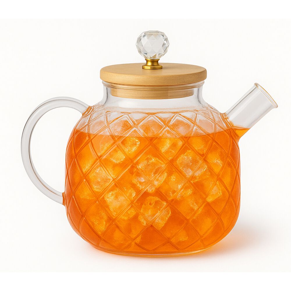 Jarra De Vidrio 1 Litro Tapa Bambu Jugos Refrescos Menaje image number 1.0