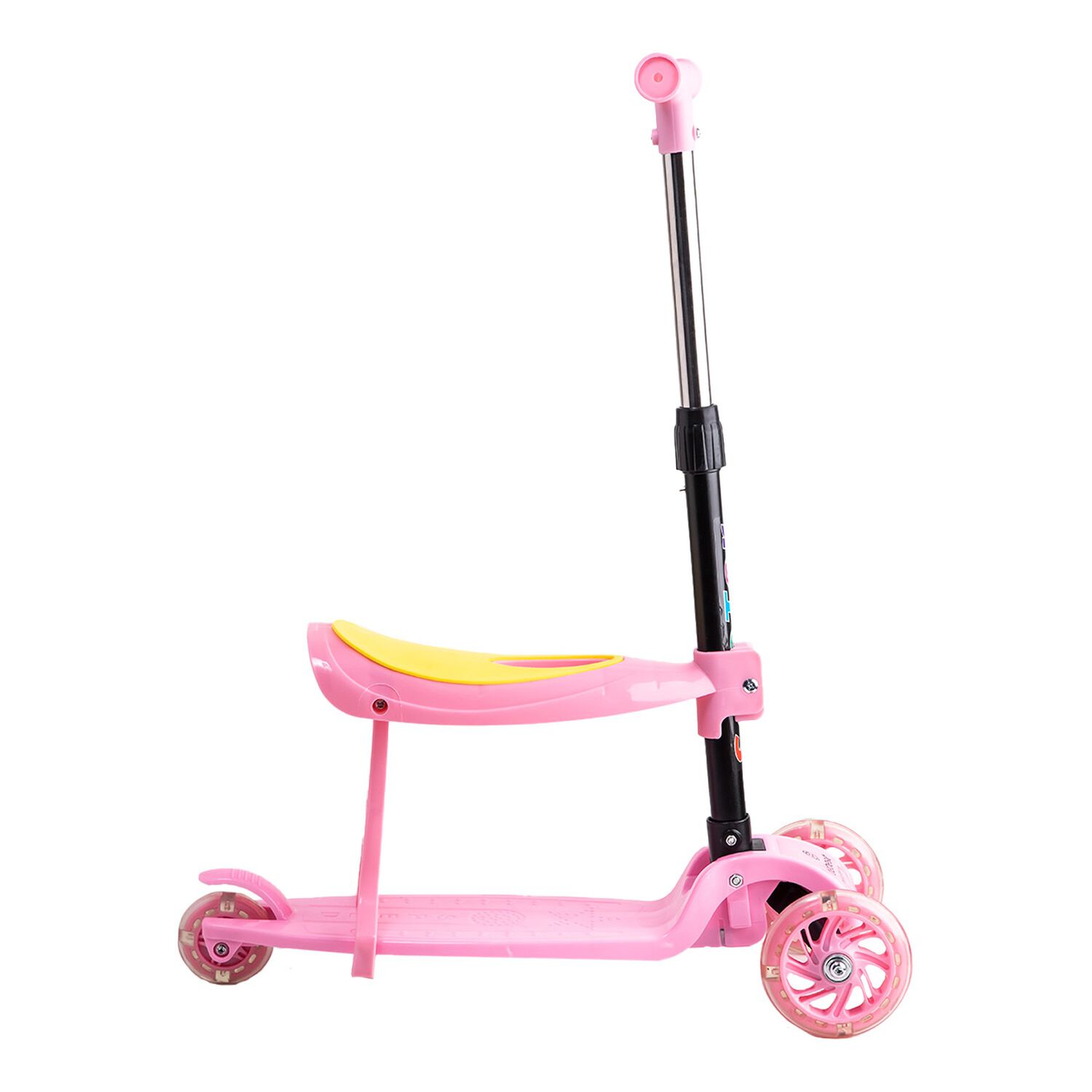 Scooter Monopat&iacute;n 2 En 1 Con Asiento Ni&ntilde;a Plegable Xt04 Rosa image number 4.0