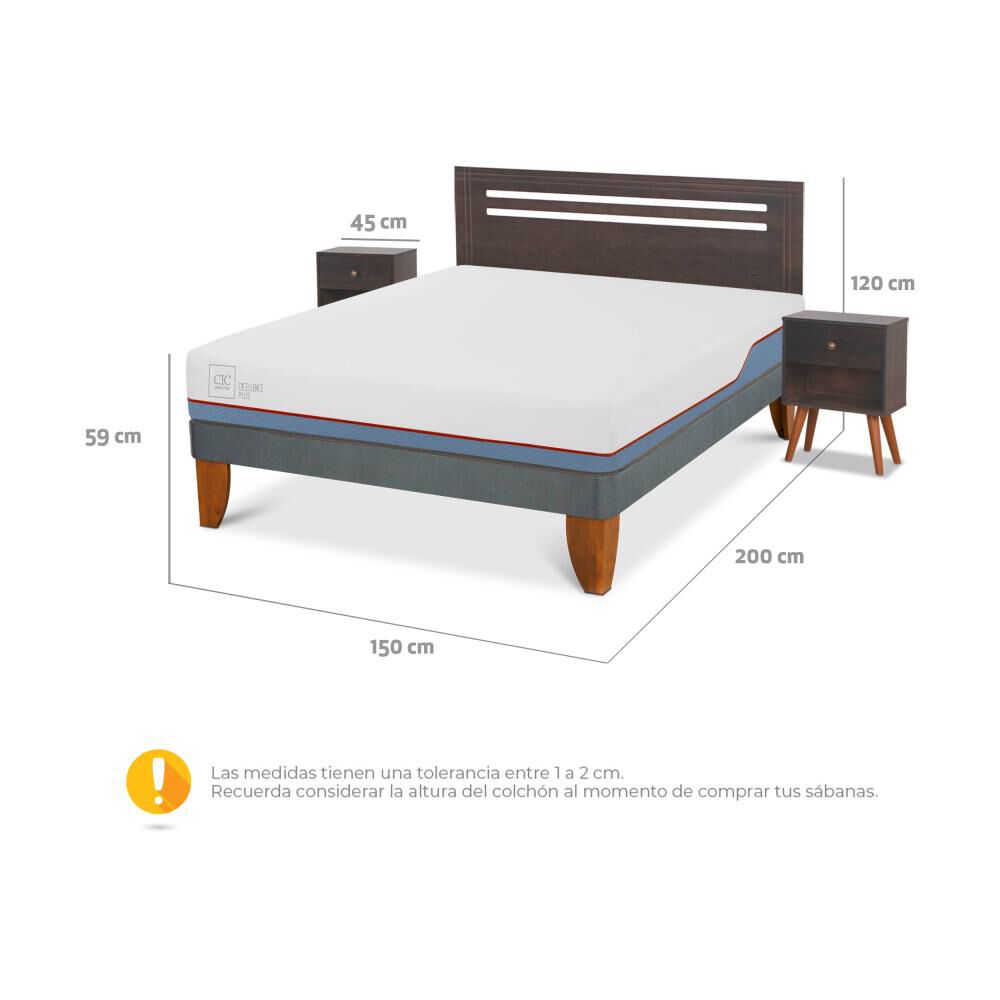 Cama Europea Cic Excellence Plus / 2 Plazas / Base Normal + Set De Maderas image number 2.0