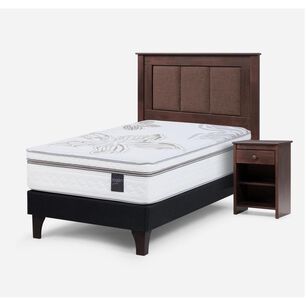 Cama Europea Rosen Art 4 / 1.5 Plazas / Base Normal + Set De Maderas