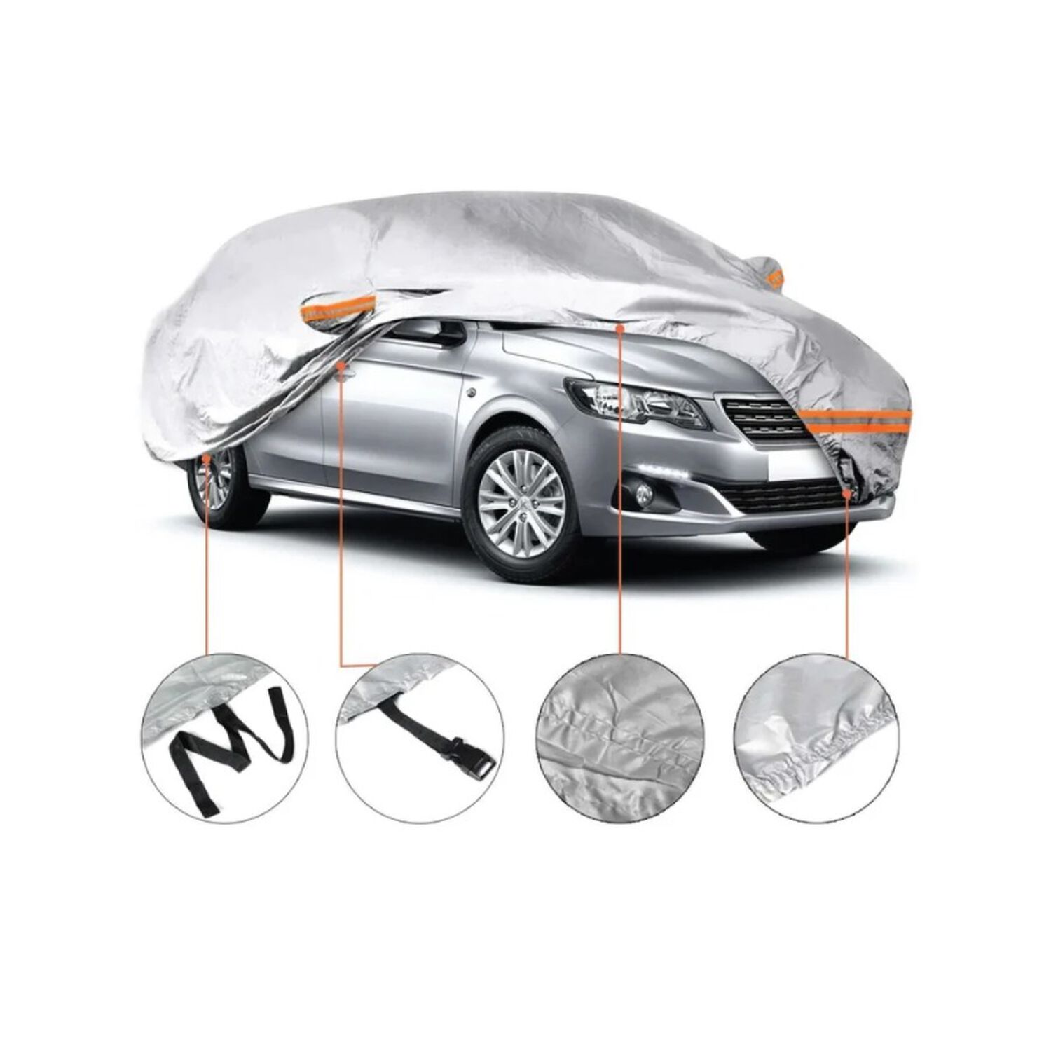 Protector Exterior Auto Resistente Lluvia Uv Y Polvo Talla L Gris image number 2.0