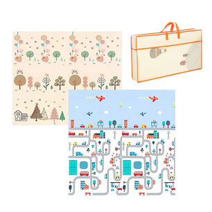 Alfombra Antigolpe Bebe Plegable Reversible Bolso Autito