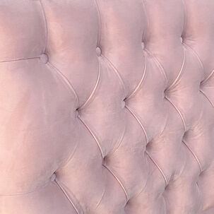 Respaldo De Cama Capitoné Premium Felpa Rosado Claro Queen