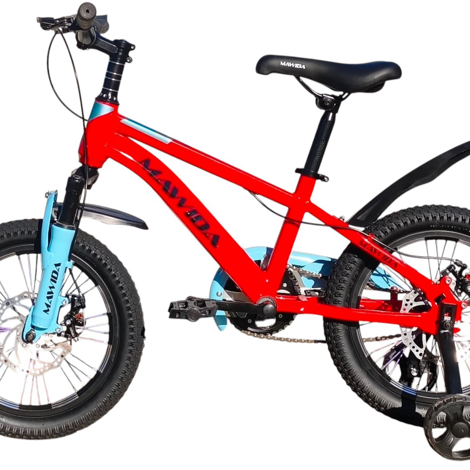 Bicicleta Aro 16 Mawida Con Freno Disco Rojo Celeste image number 2.0