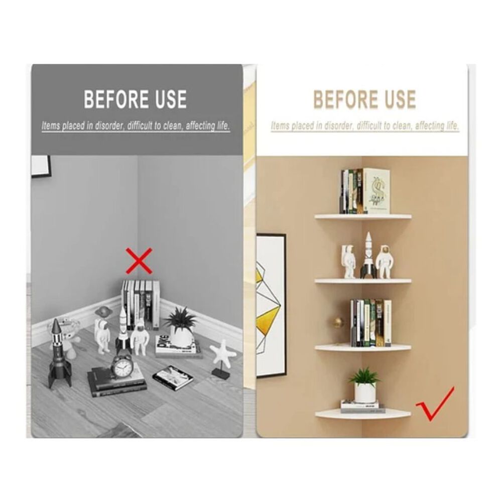 Repisa Esquinero Estante Flotante 4 Niveles Blanco image number 4.0