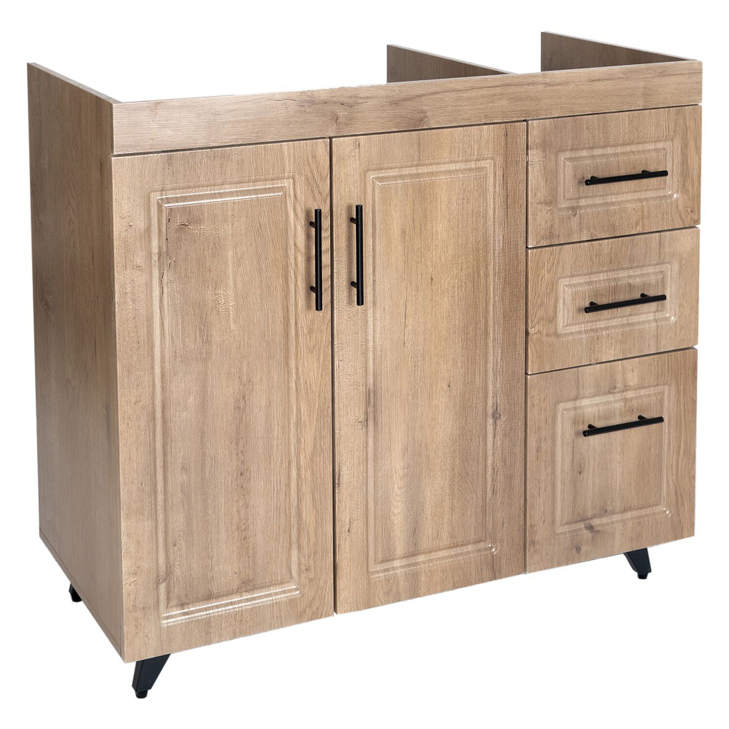 Kit Mueble Lavaplatos Wood Derecho Domsa (incluye Desag&uuml;e Con Sif&oacute;n) 100x50x90cm image number 1.0