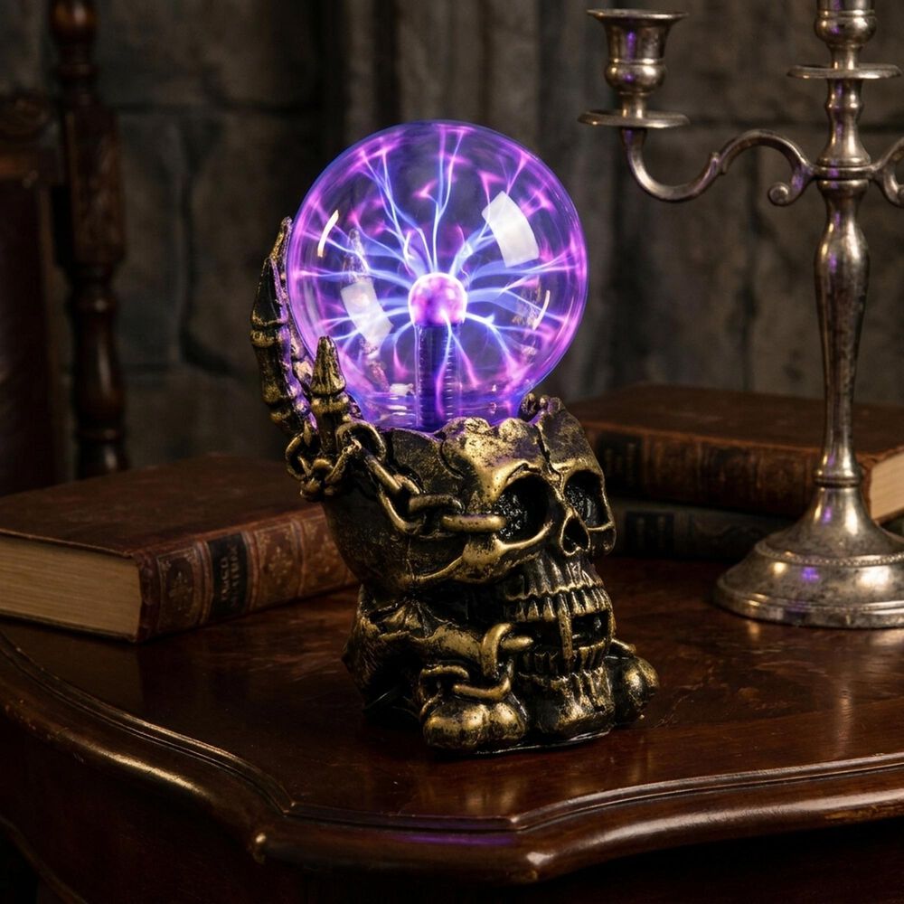 L&aacute;mpara Plasma Led Skull Calavera Craneo image number 4.0