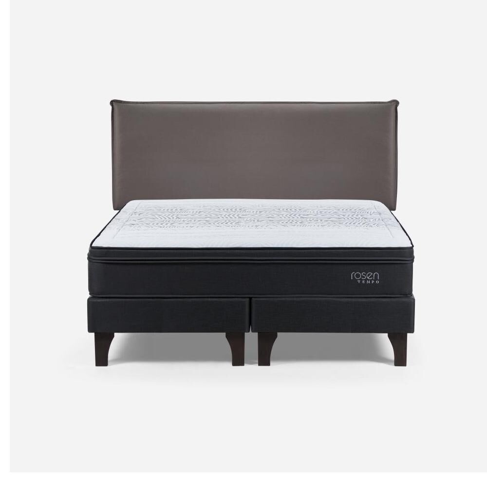Cama Europea Rosen Tempo / 2 Plazas / Base Dividida  + Respaldo Maurice Chocolate image number 0.0