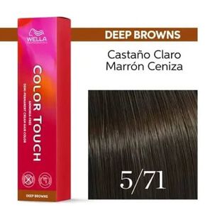 Tinte Para Cabello Wella Color Touch 5/71 Casta&ntilde;o Claro Marron Ceniza 60ml