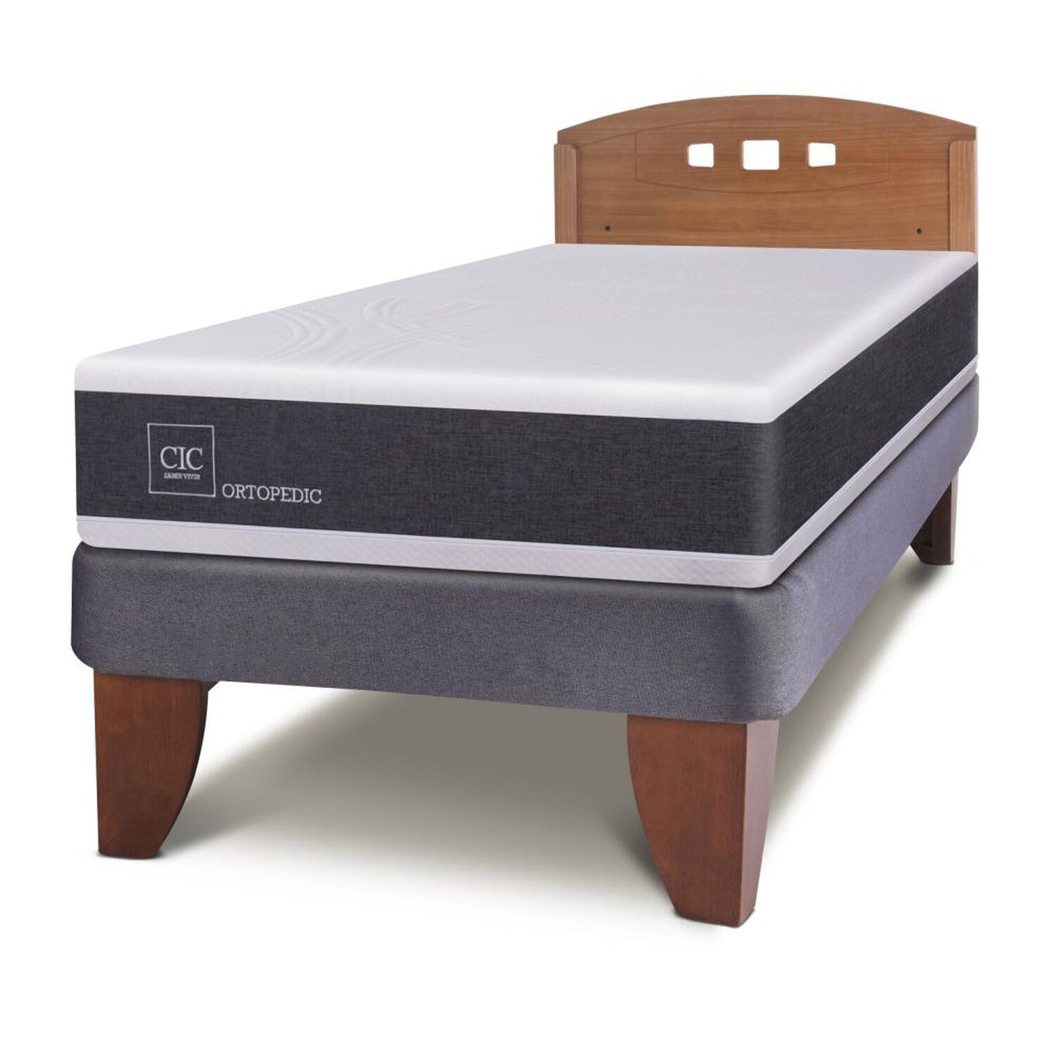 Cama Europea Cic New Ortopedic / 1.5 Plazas / Base Normal + Respaldo image number 1.0